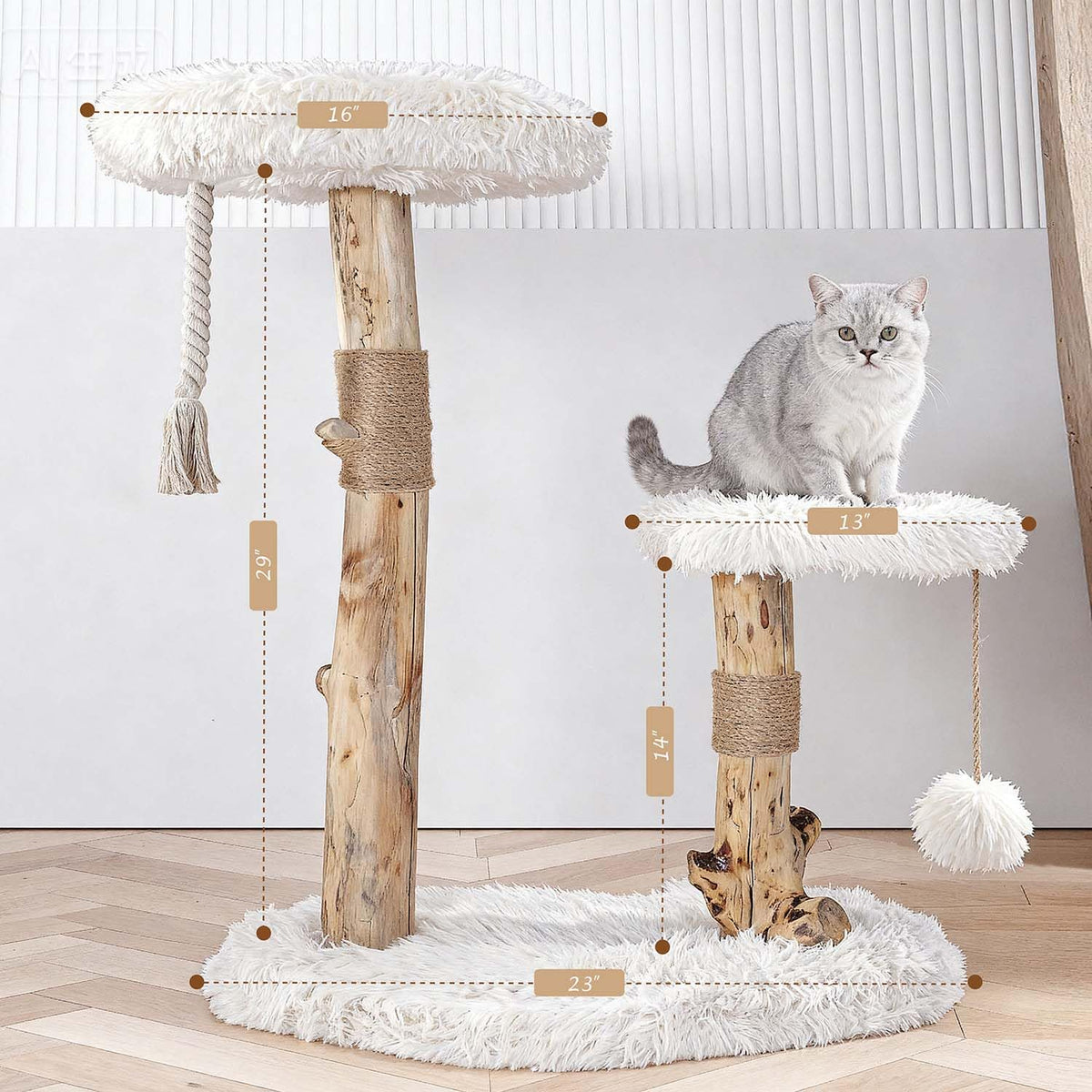 Modern Cat Tree Tower with Sisal Scratching Post O6217