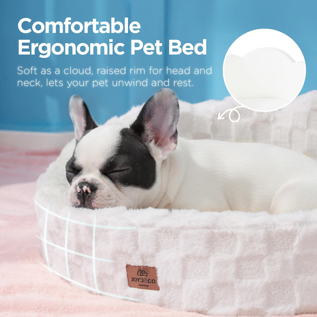Washable Dog Bed with Orthopedic Foam White N69273