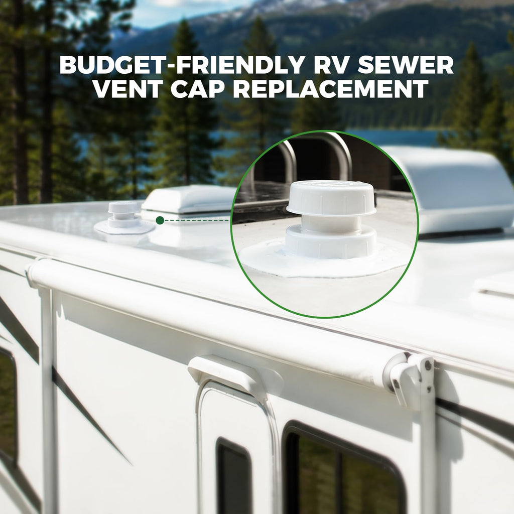 White RV Vent Cap for 1 to 2 3/8" Pipe W399406