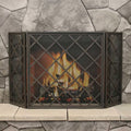 60 Inch Black 3 Panel Fireplace Screen V221