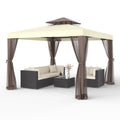 10'x10' Waterproof UV-Resistant 2-Tier Canopy Tent with Mosquito Netting P2697