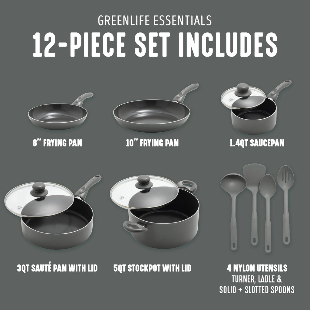 12 Piece Ceramic Nonstick Cookware Set F47013