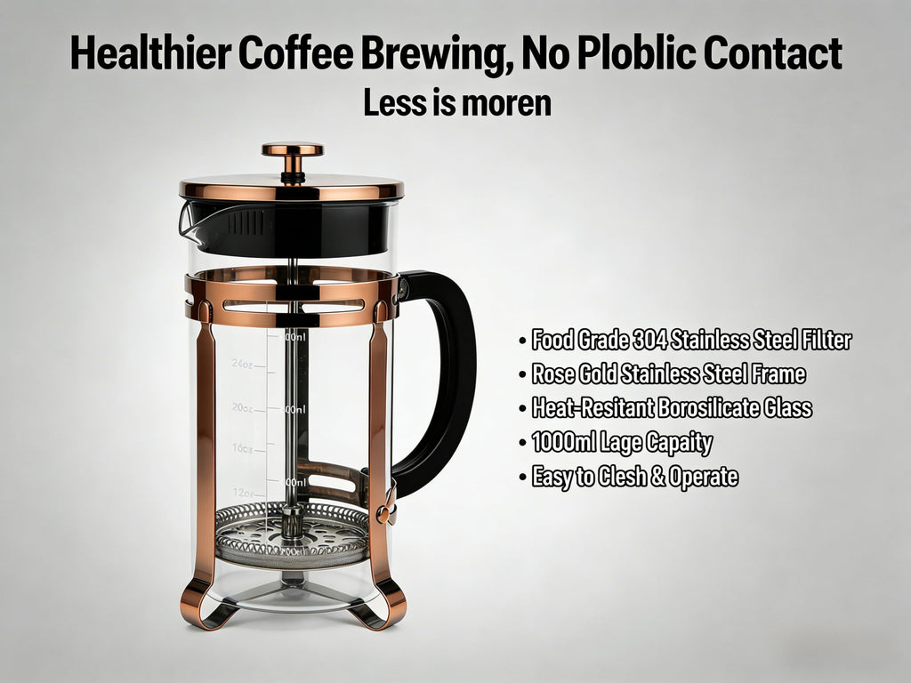 21oz Stainless Steel Glass French Press A976