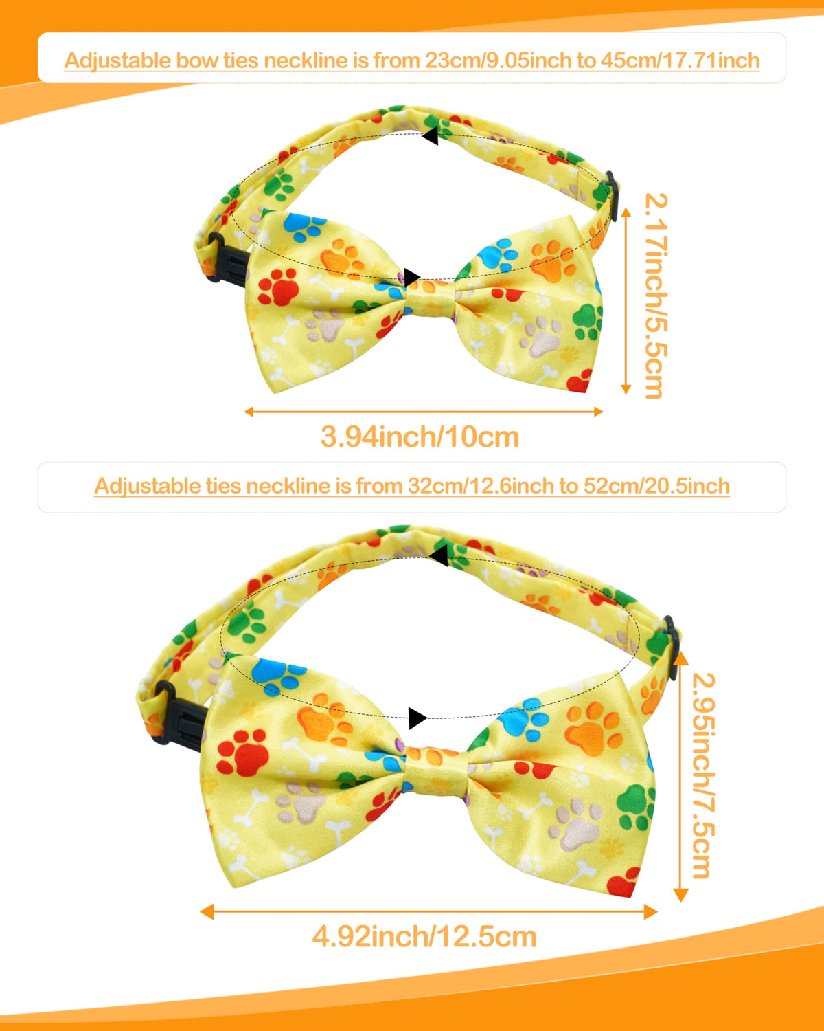 60 Pack Paw Print Dog Bowties and Ties I835898