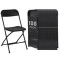 Black 100 Pack Plastic Folding Chairs with Steel Frame I380735