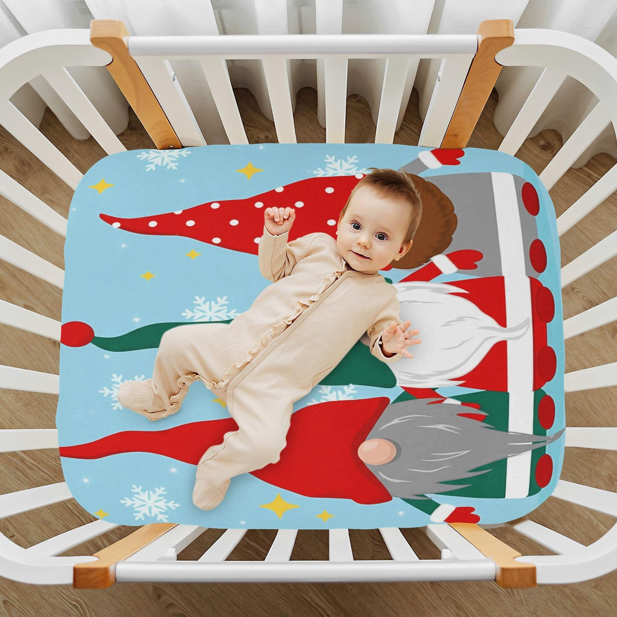 Christmas Gnomes Crib Sheet 52" x 28" B91261