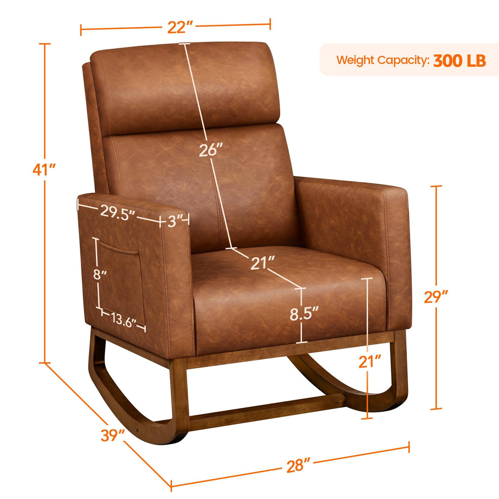 Brown Leather Glider Chair O632
