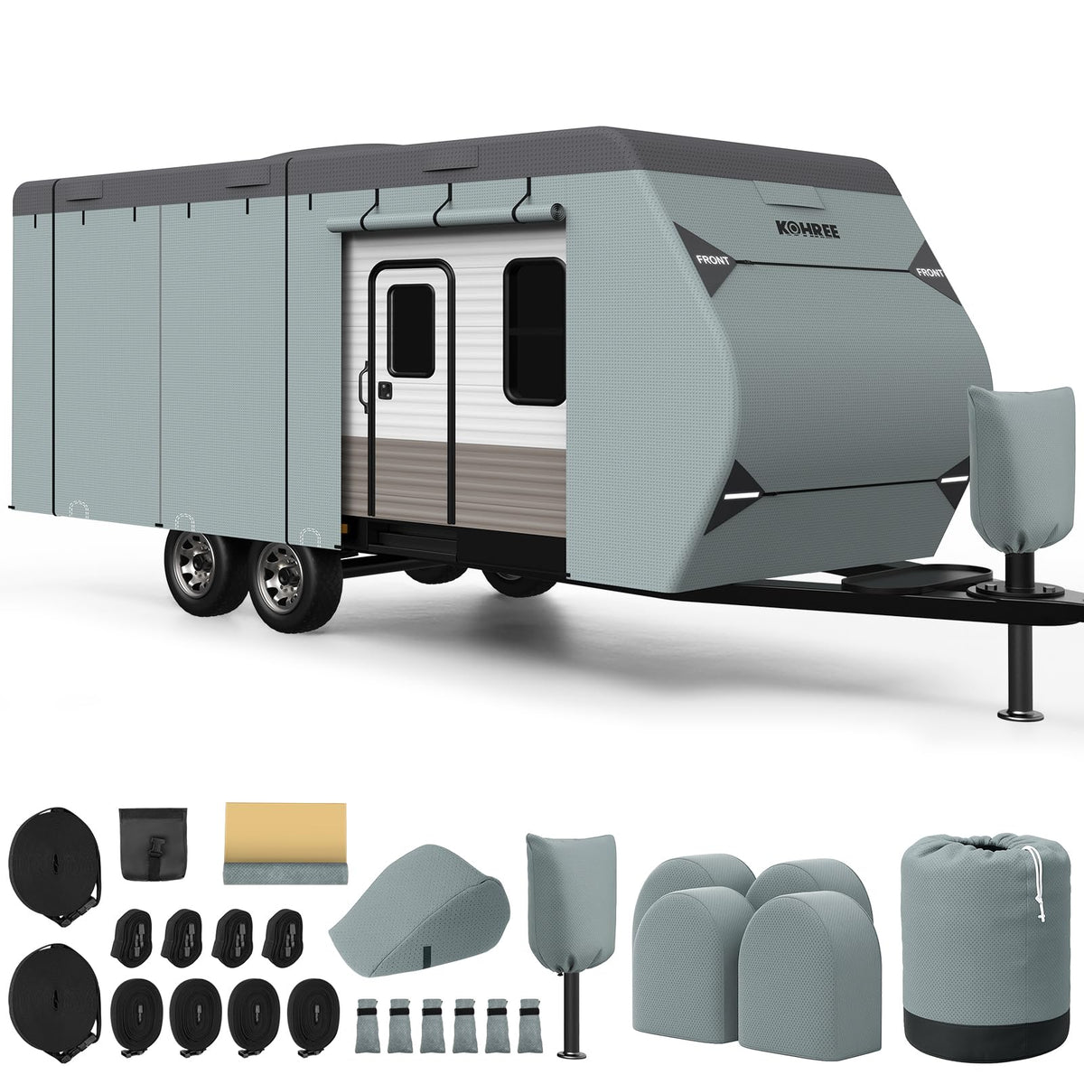 22-24 ft Travel Trailer Cover with 8 Vents P600464