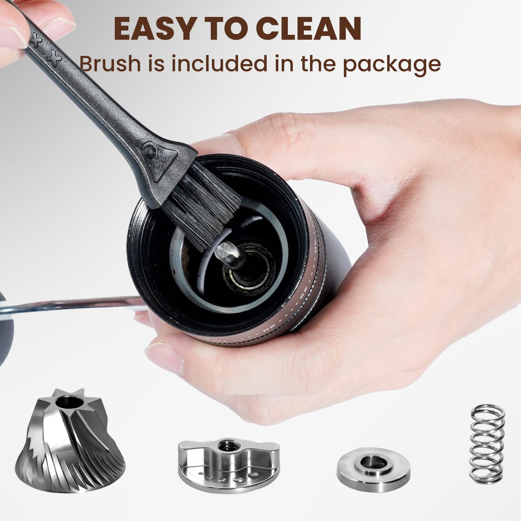 Manual Coffee Grinder with 60 Adjustable Settings, 28g Capacity, Stainless Steel Conical Burr B89694
