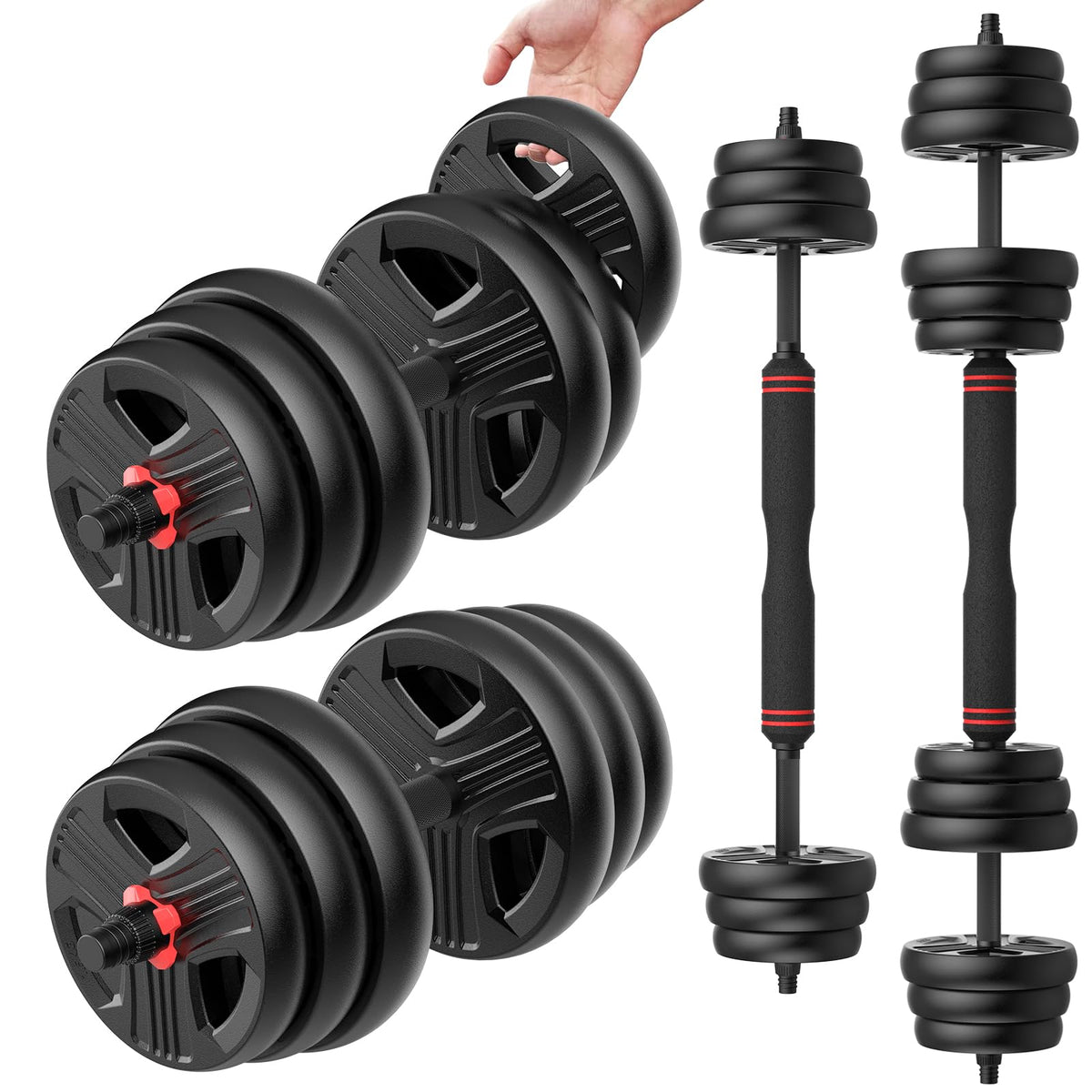 Adjustable Dumbbell Set 20/30/40/60/80 lb Free Weight Set A6158