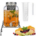 2 Gallon Glass Drink Dispenser with Stand and Lid Q360
