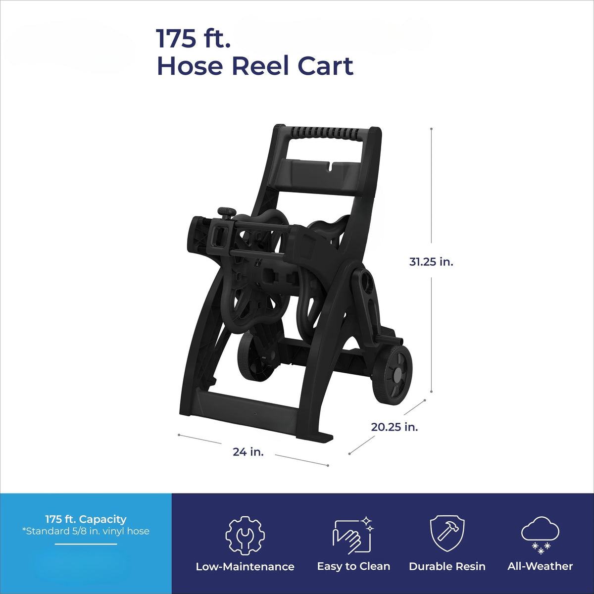 175-inch Wheeled Garden Hose Reel Cart J547
