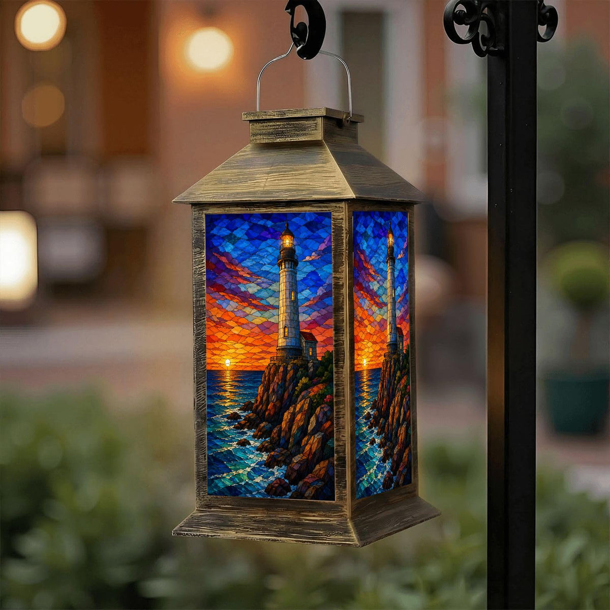 Waterproof Mosaic LED Solar Lantern Y731043