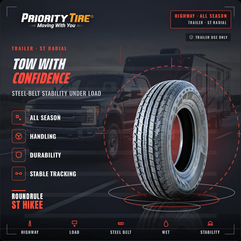2 x ST205/75R15 All Season 10 Ply Tires O5633