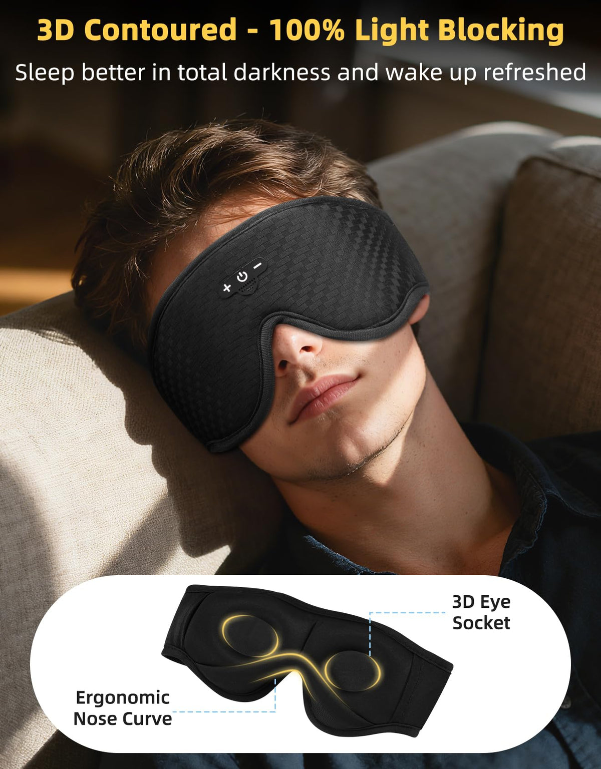Adjustable Sleep Mask with Bluetooth Headphones K38275