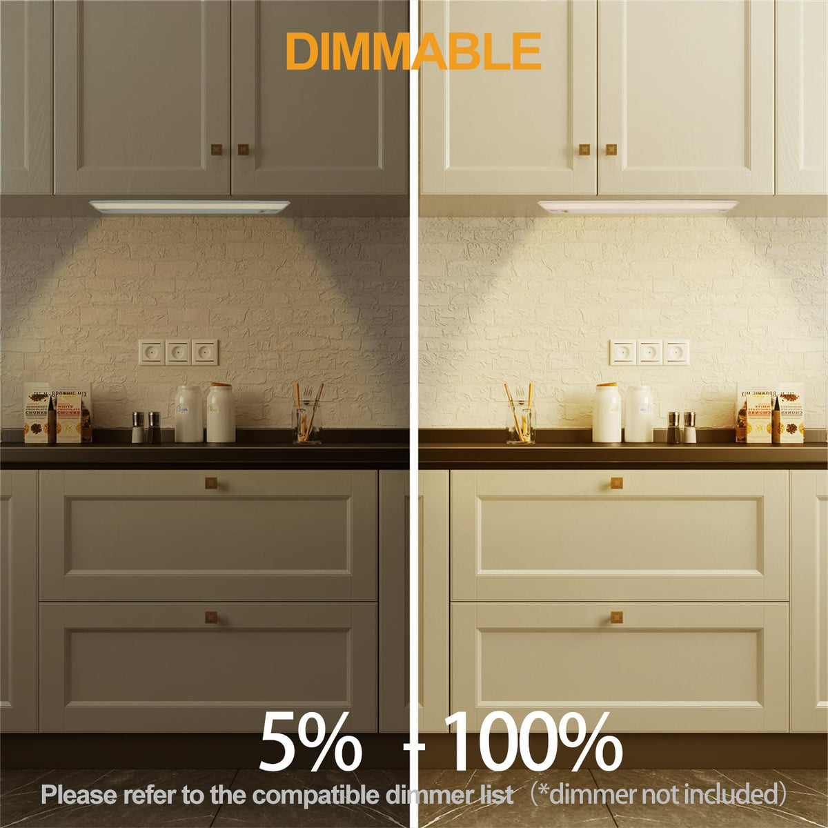 3 Packs Under Cabinet Lights 24in 18W Dimmable 5 Color Temperature A175023