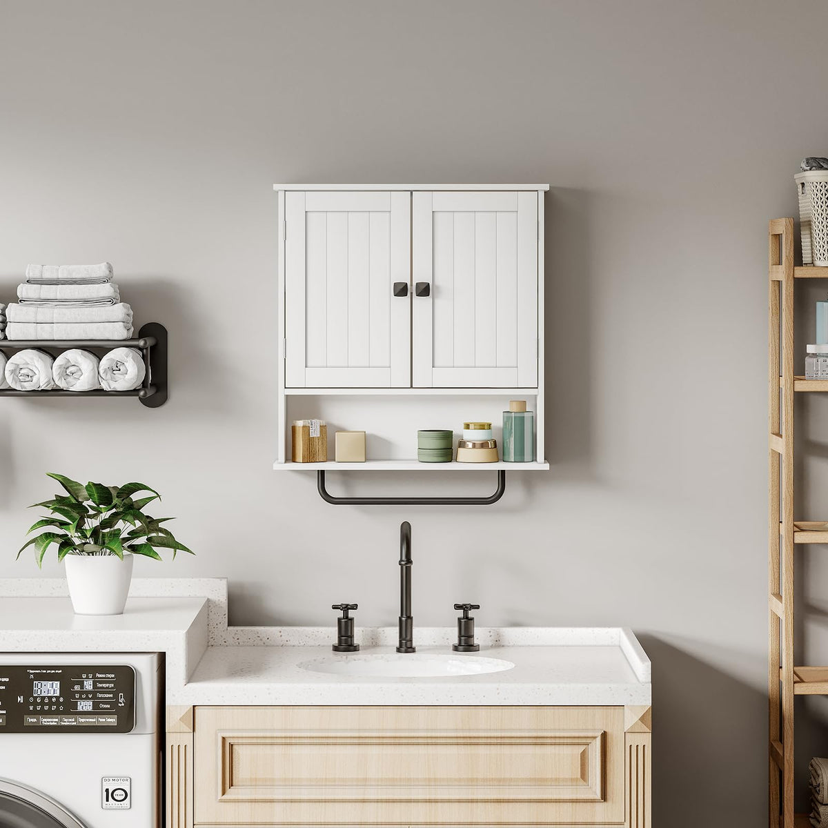 Wall Mounted Medicine Cabinet with Towels Bar D318921
