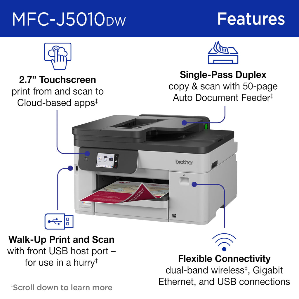 Wireless Color Inkjet All-in-One Printer with 2-Sided Copy & Scan V89120