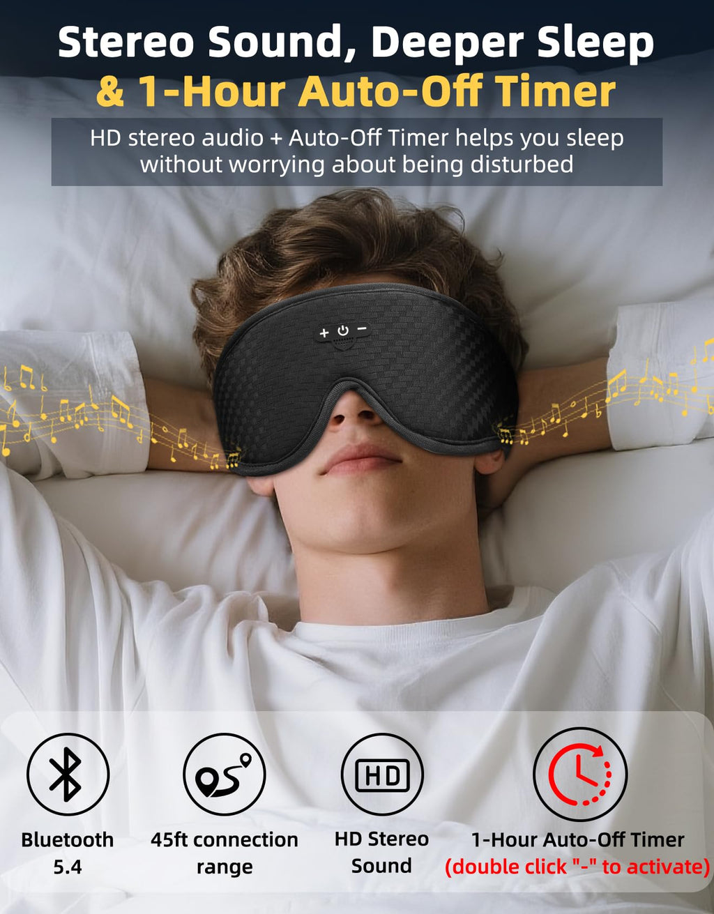 Adjustable Sleep Mask with Bluetooth Headphones K38275