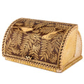Birds Pattern Birch Bark Bread Box Q8588