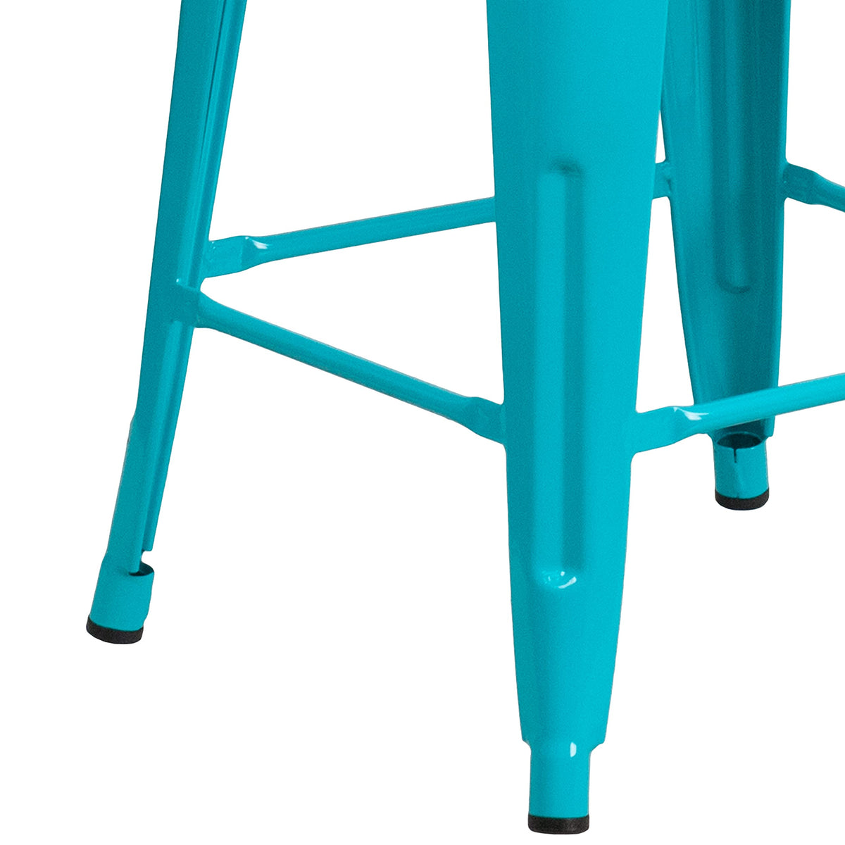 24" Teal Metal Backless Counter Height Stool X20485