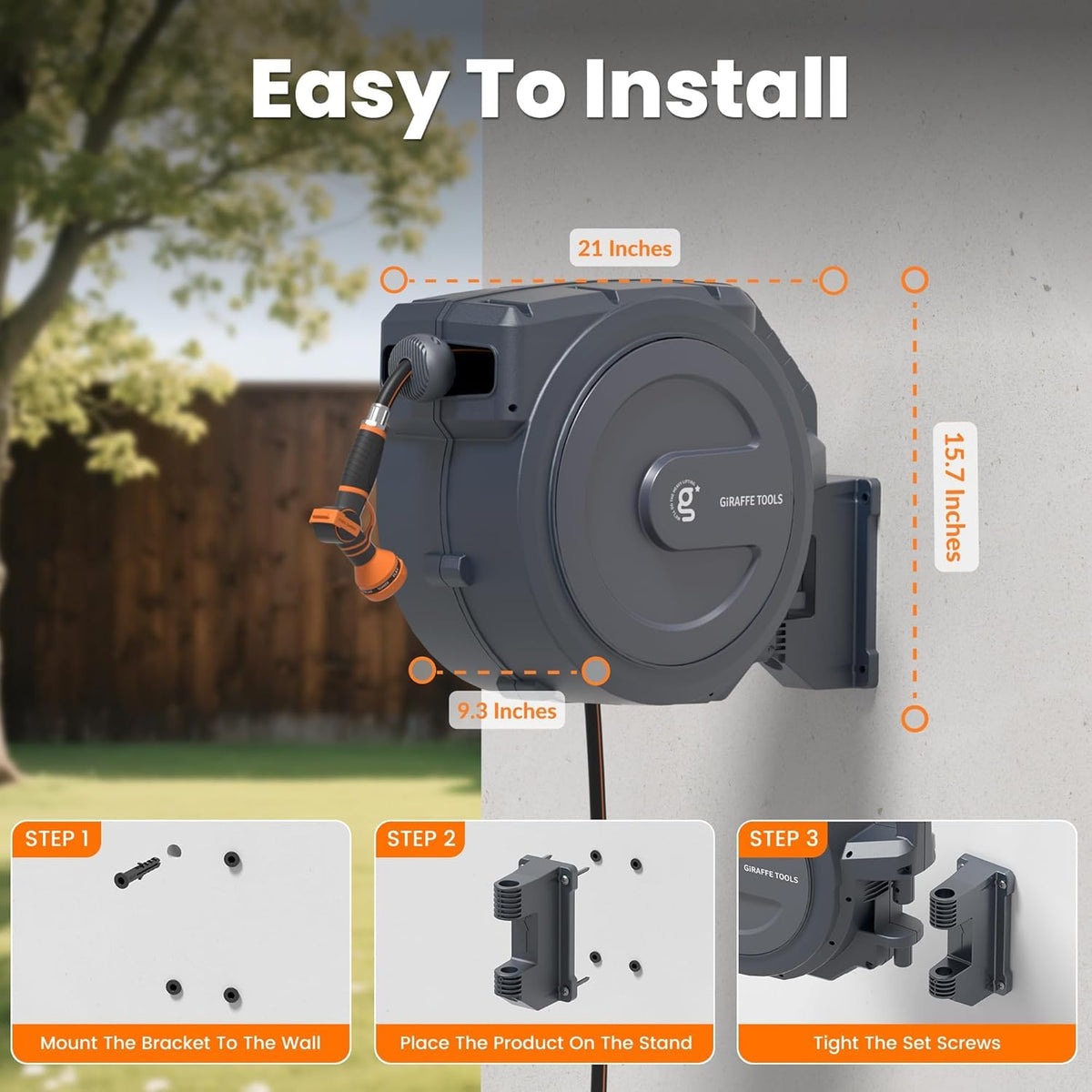 Retractable Garden Hose Reel 1/2" 100FT R551586