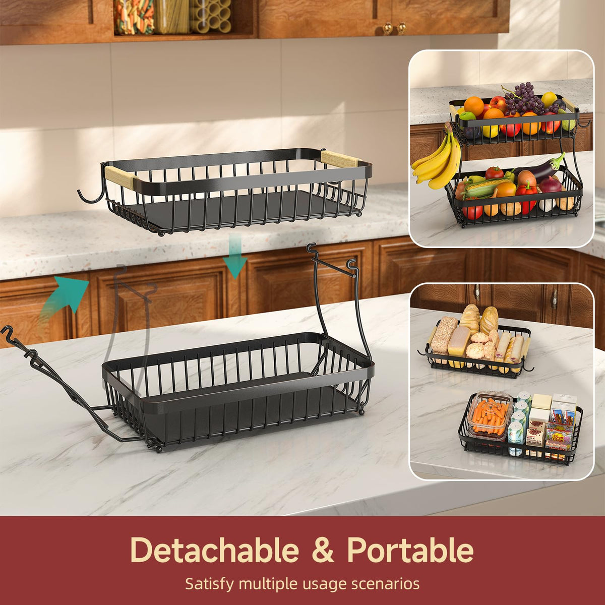 3-Tier Detachable Metal Fruit Basket R8909
