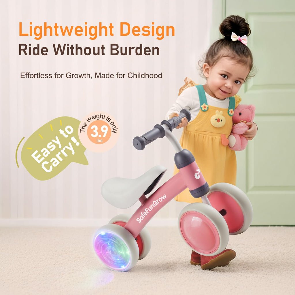 Baby Balance Bike with 4 Silent Wheels & Soft Seat W5487