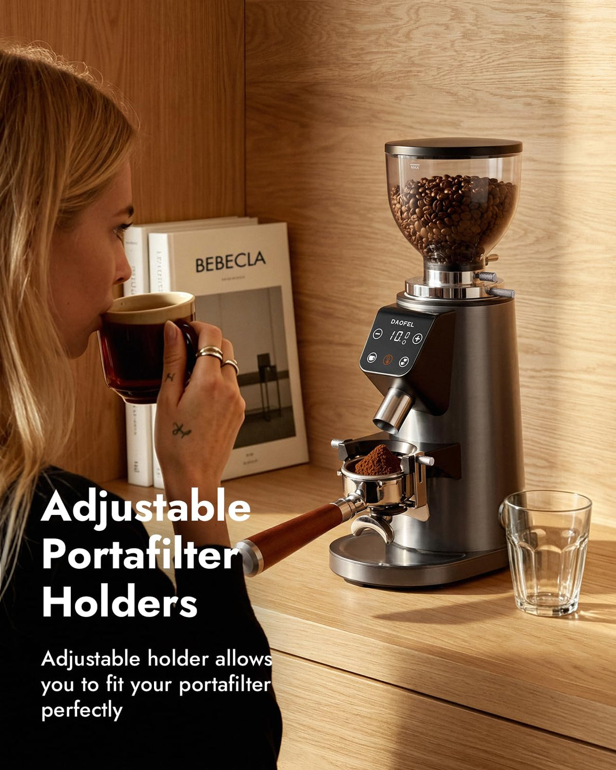 64MM Flat Burr Electric Coffee Grinder Q5296