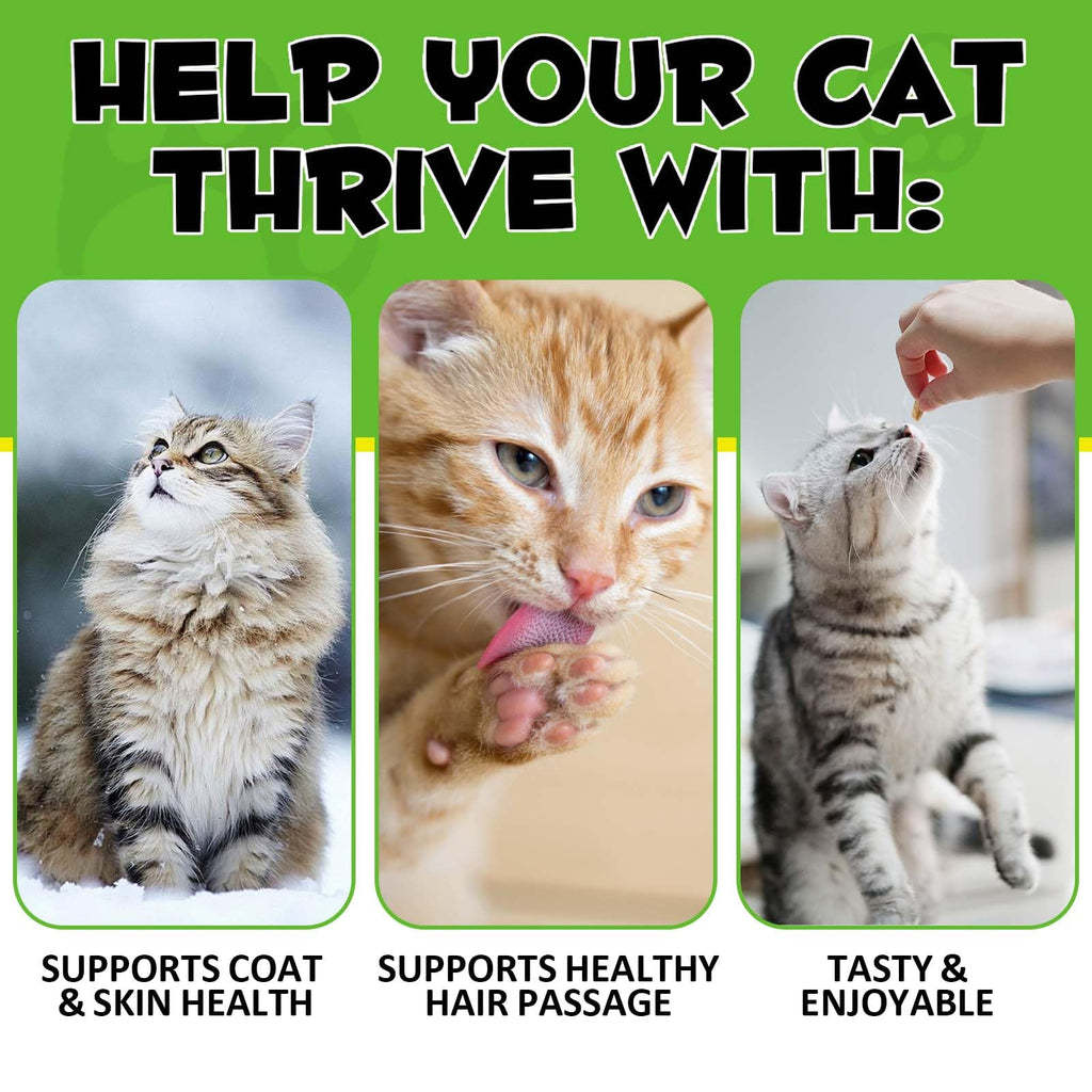 Cat Hairball Support Chews with Cat Grass & Omega-3 Fish Oil Y8007