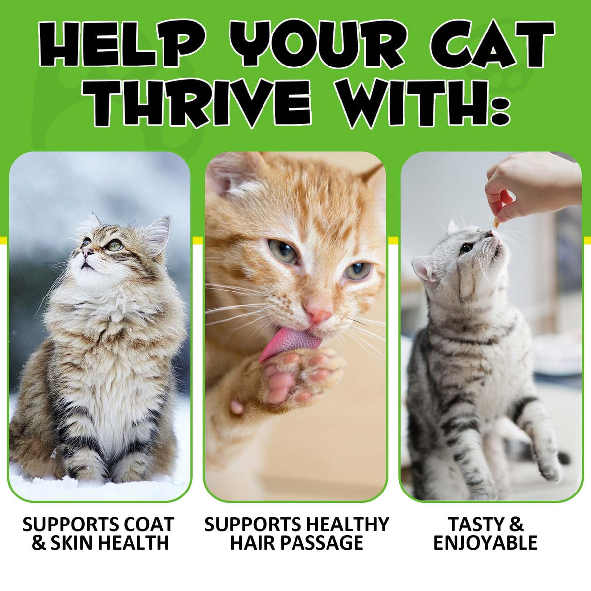 Cat Hairball Support Chews with Cat Grass & Omega-3 Fish Oil Y8007