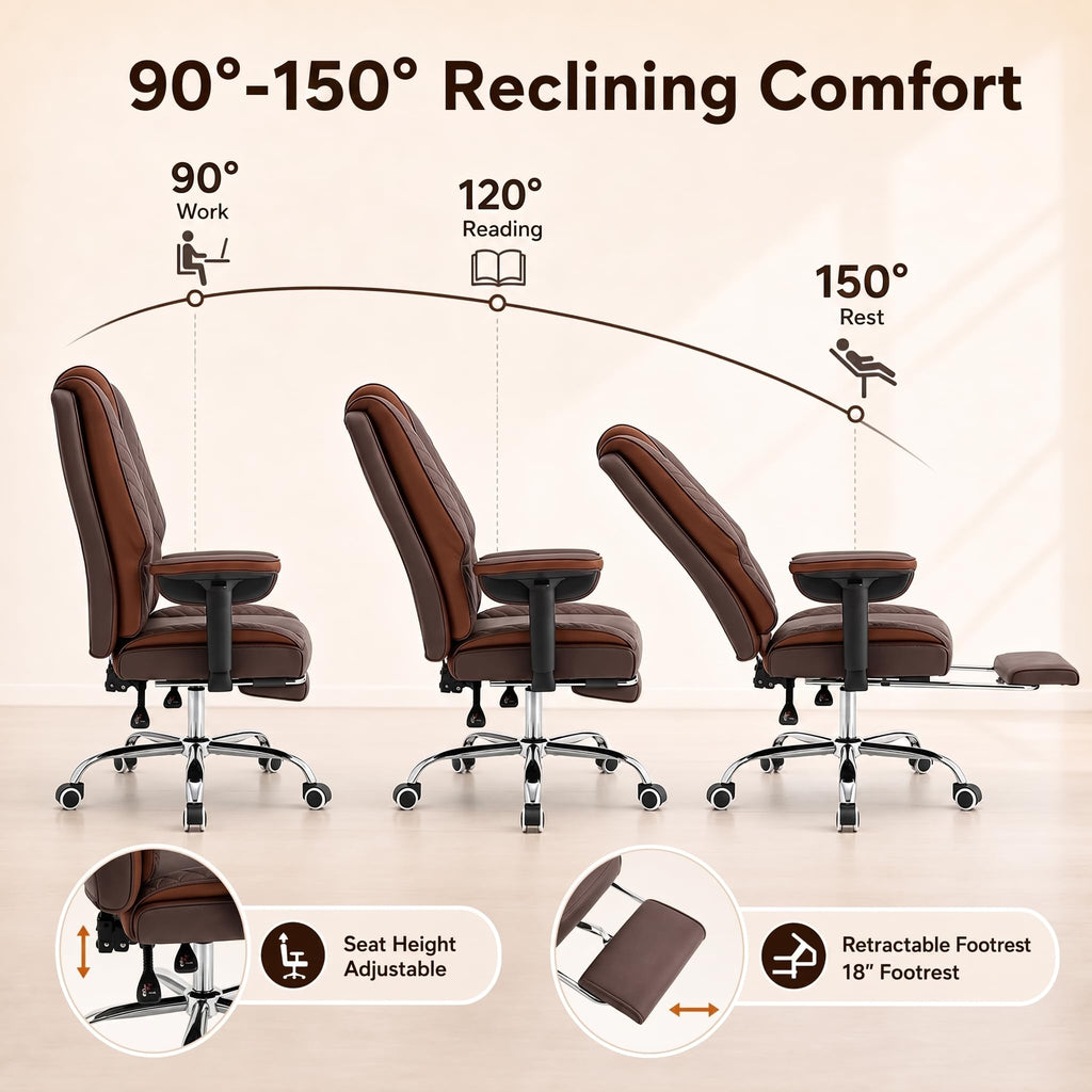 Big and Tall High Back Executive Office Chair with Foot Rest W791
