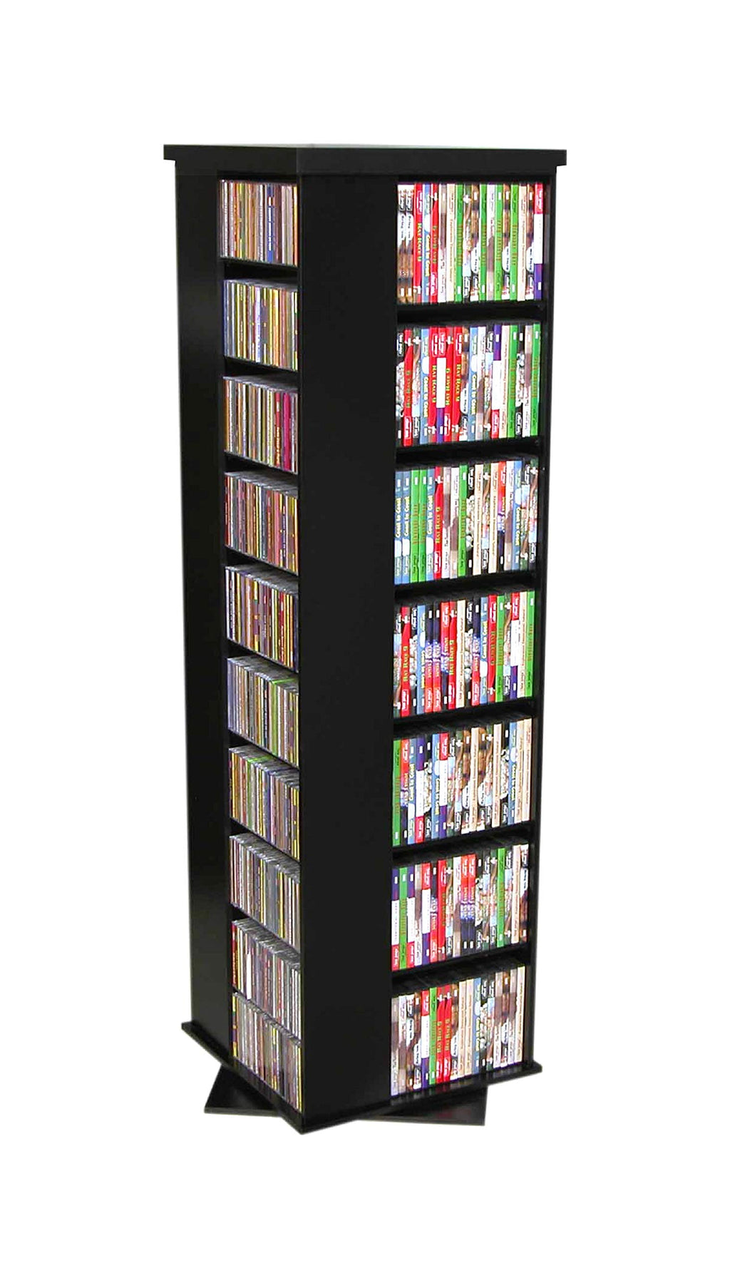 Black 4-Sided Revolving Media Tower L956