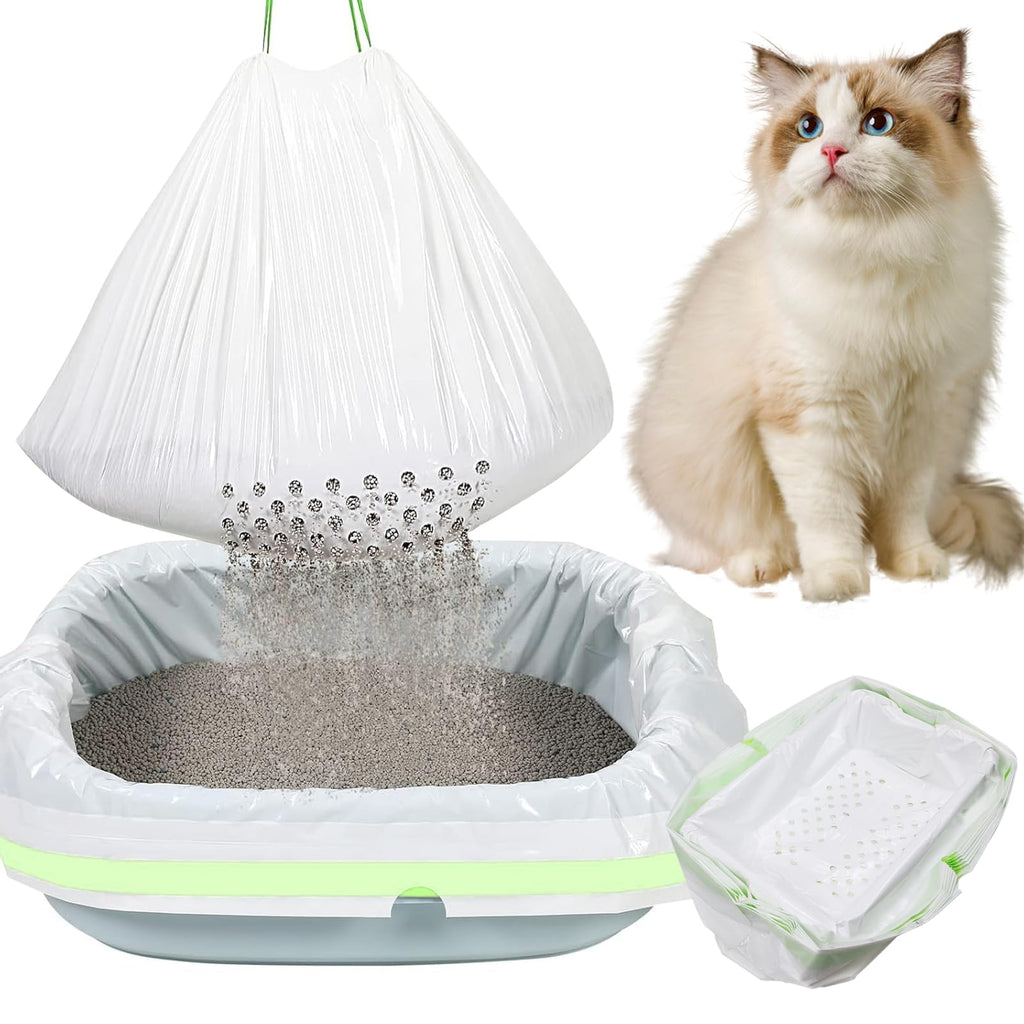 84PCS Sifting Cat Litter Box Liners with Holes, 31 x 18 Inch Q3823