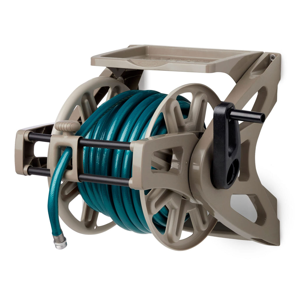 Wall-Mount Hose Reel with Storage Tray F149699