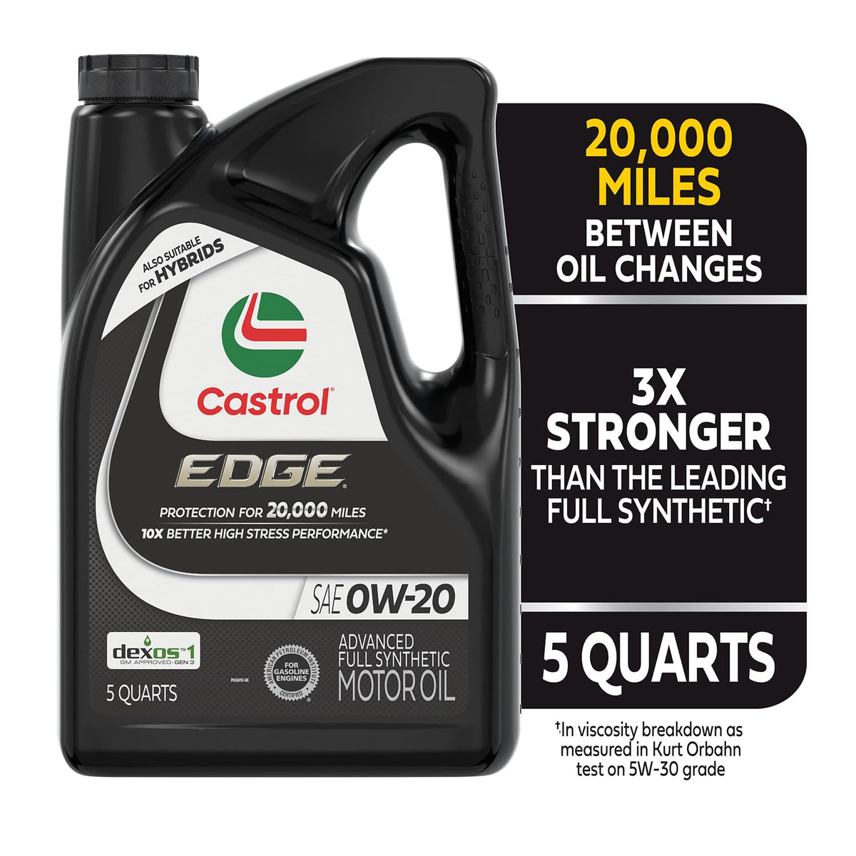 0W-20 Full Synthetic Motor Oil, 5 Quarts I518436