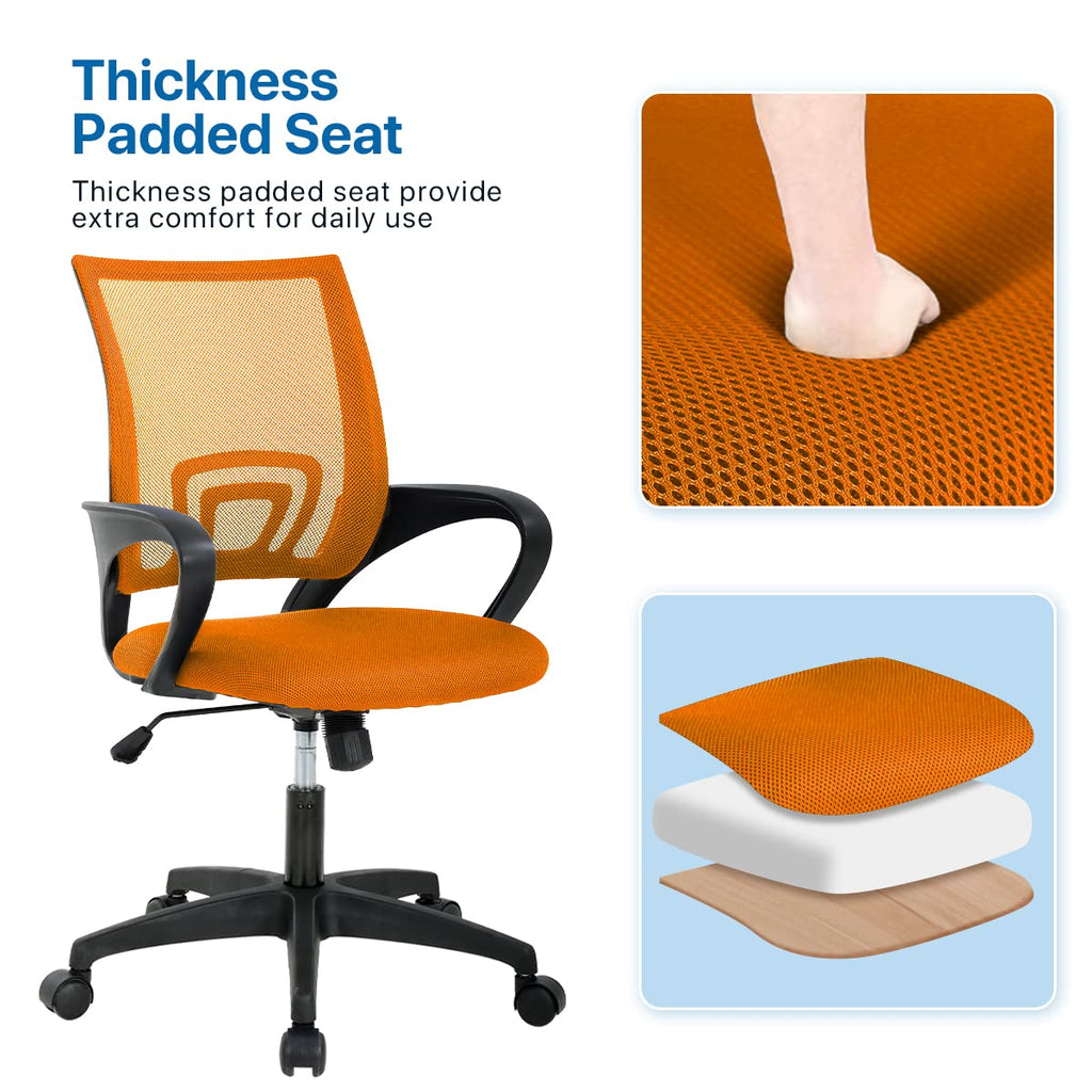 Orange Ergonomic Mid Back Mesh Office Chair X408450