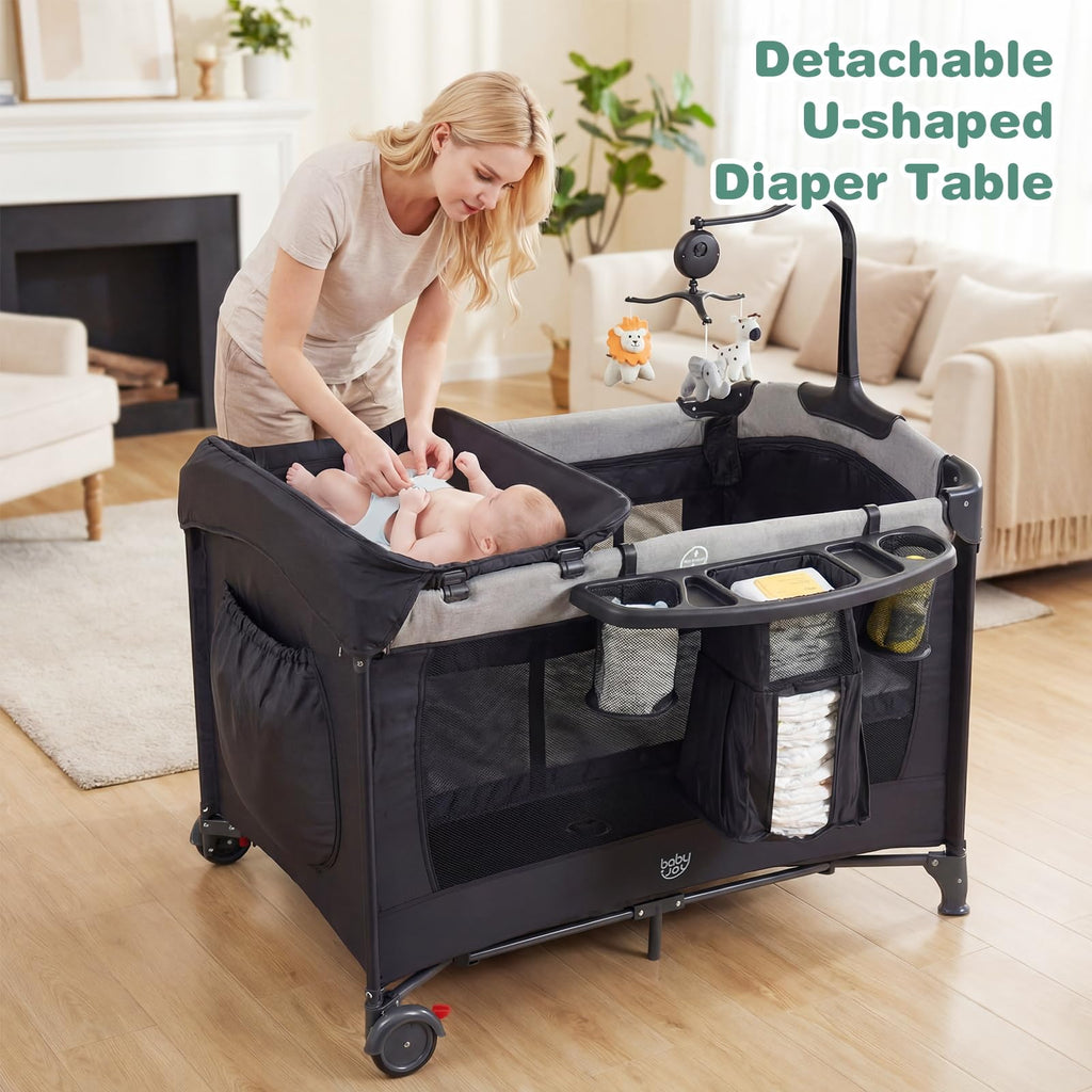 5-in-1 Pack and Play Bassinet Playard with Diaper Changer K678