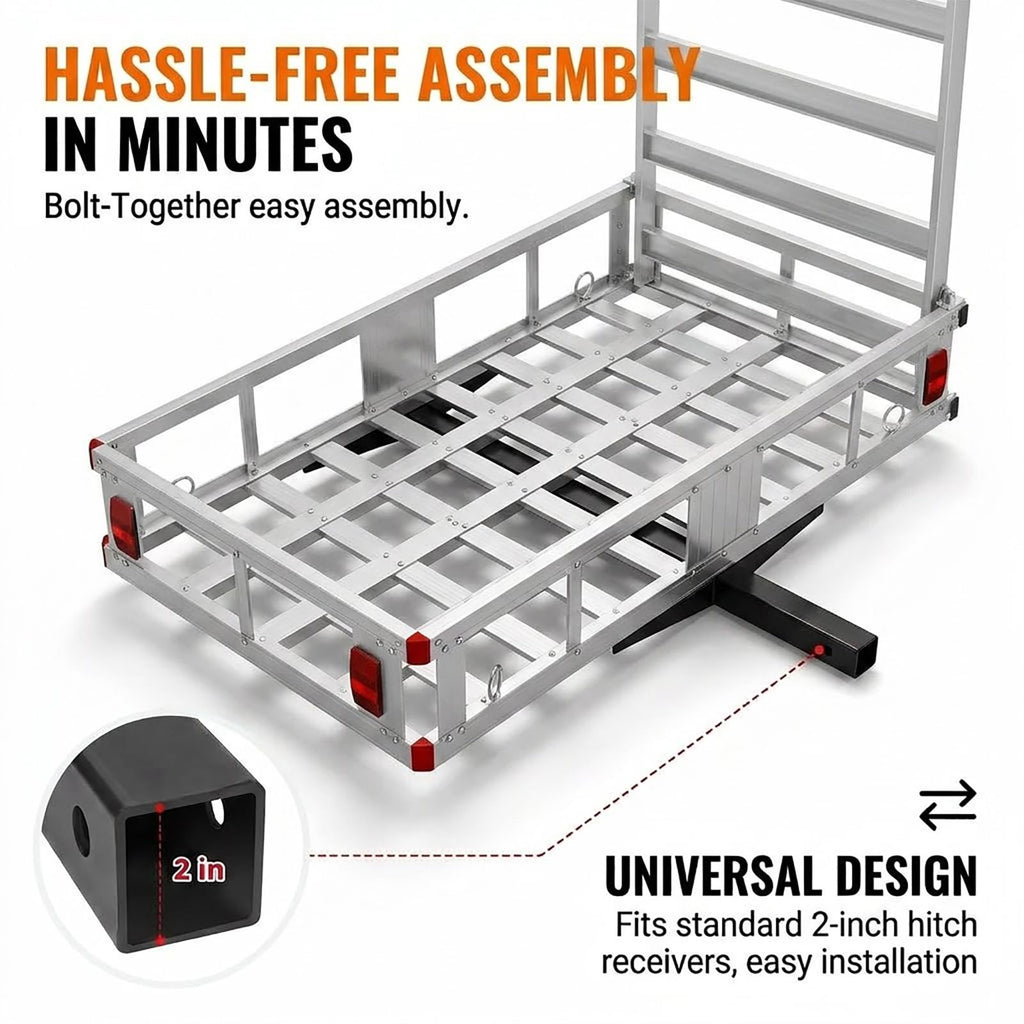 Aluminum Hitch Cargo Carrier with 27.5 in Folding Ramp D9574
