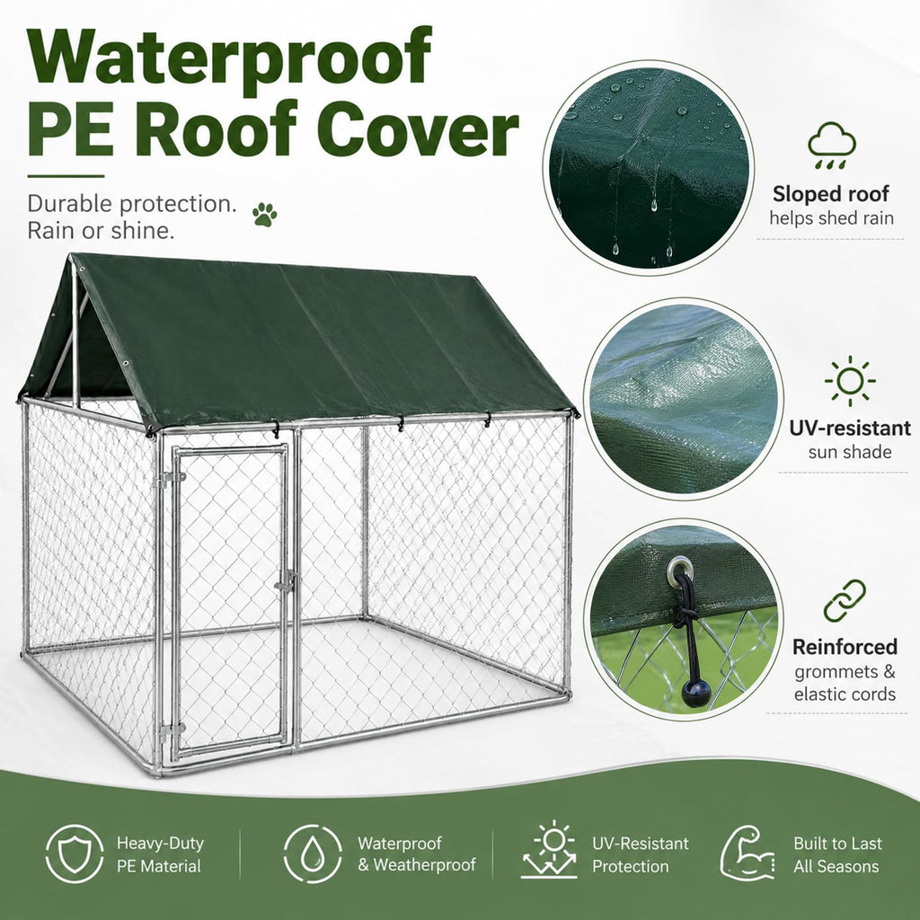 Heavy Duty Outdoor Dog Kennel Galvanized Steel Enclosure P1748
