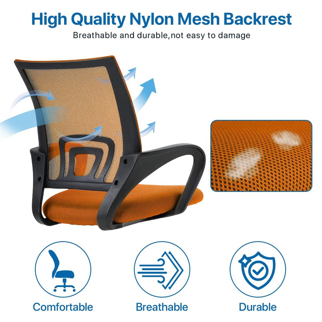 Orange Ergonomic Mid Back Mesh Office Chair X408450