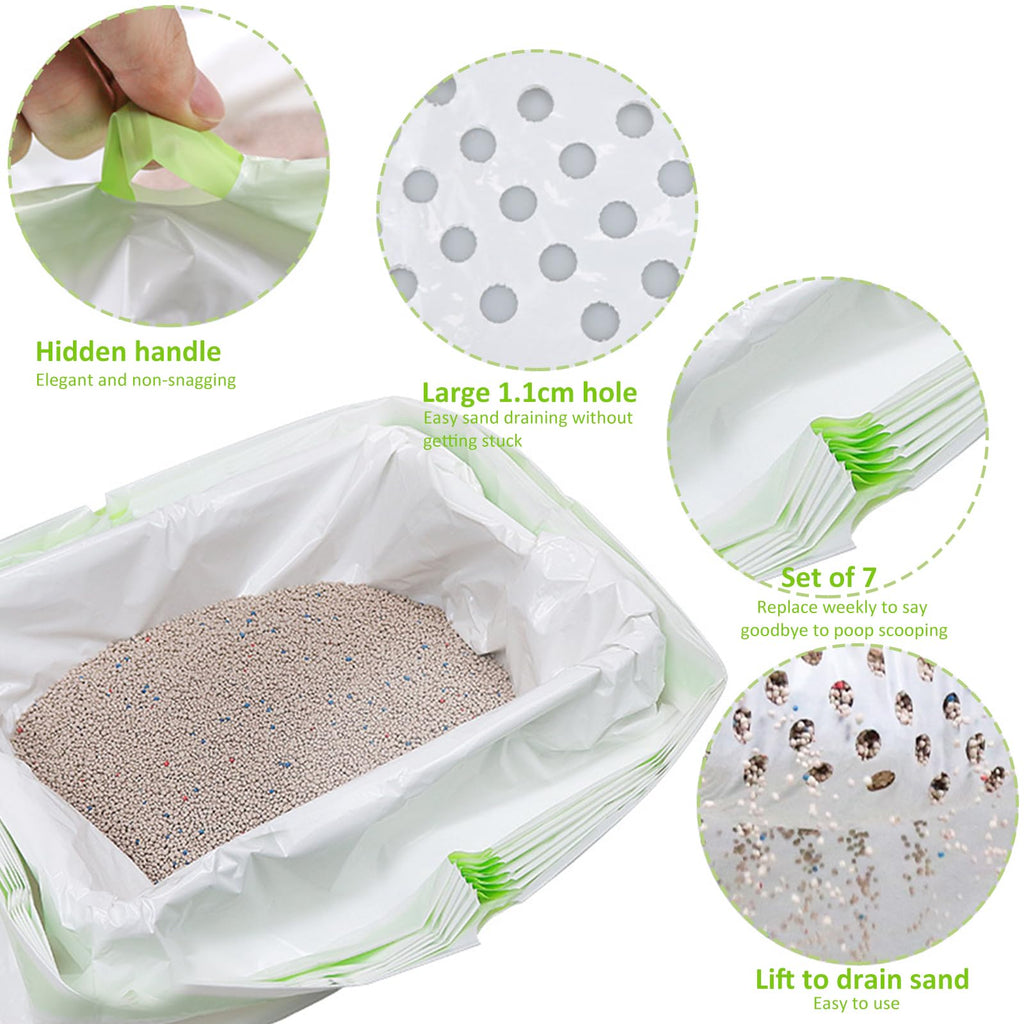 84PCS Sifting Cat Litter Box Liners with Holes, 31 x 18 Inch Q3823