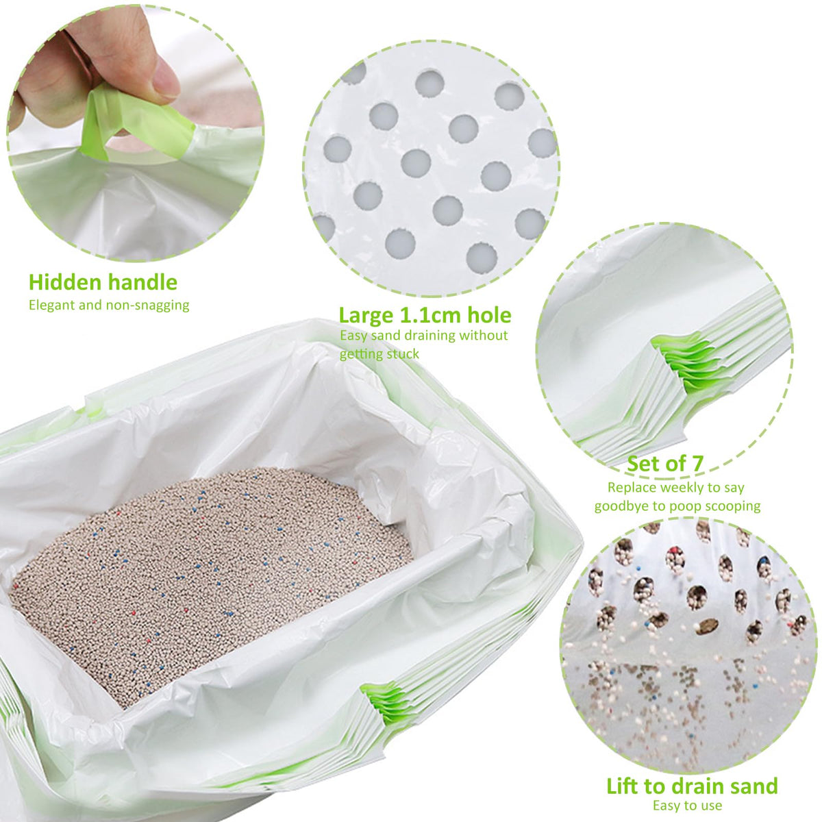 84PCS Sifting Cat Litter Box Liners with Holes, 31 x 18 Inch Q3823