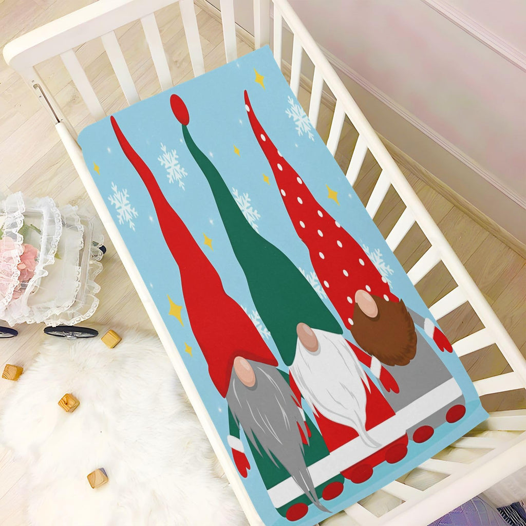 Christmas Gnomes Crib Sheet 52" x 28" B91261