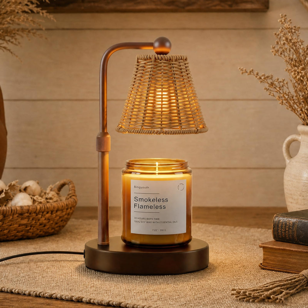 Candle Warmer Lamp with Timer, Brown M268370