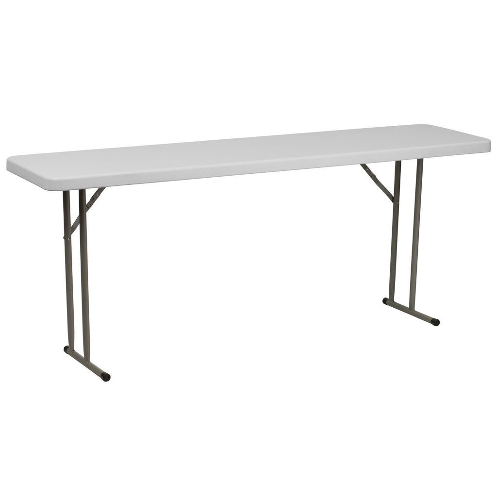 15 Pack 6-Foot Granite White Plastic Folding Table Q80803