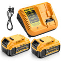 2 Pack 20v Max 6.0mAh Replacement Battery with Charger Station F168