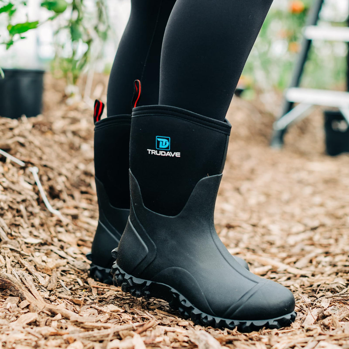Rubber Boots with Steel Shank, 6mm Neoprene Mid Calf Rain Boots N67653