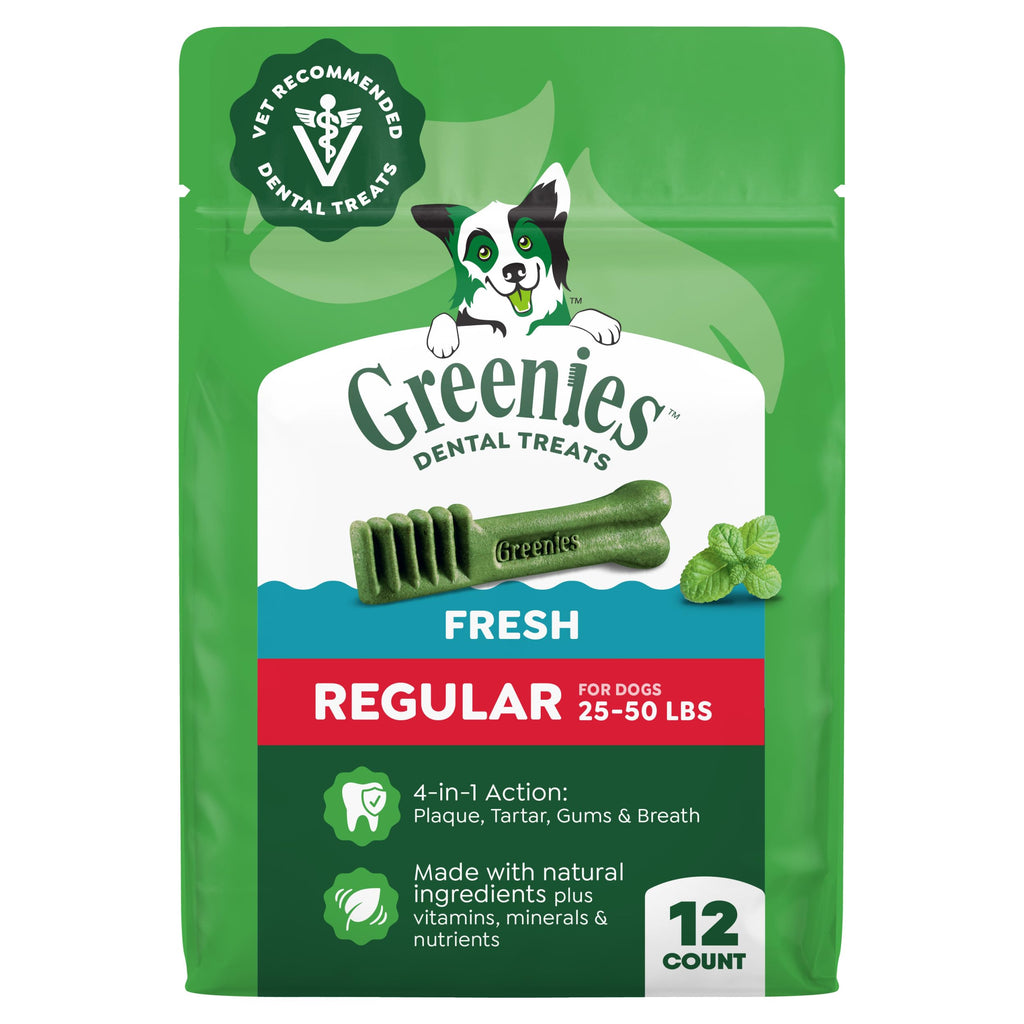 Natural Dental Dog Treats Fresh Mint Flavor 12 Count D572843