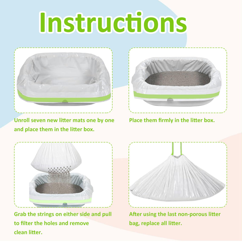 84PCS Sifting Cat Litter Box Liners with Holes, 31 x 18 Inch Q3823